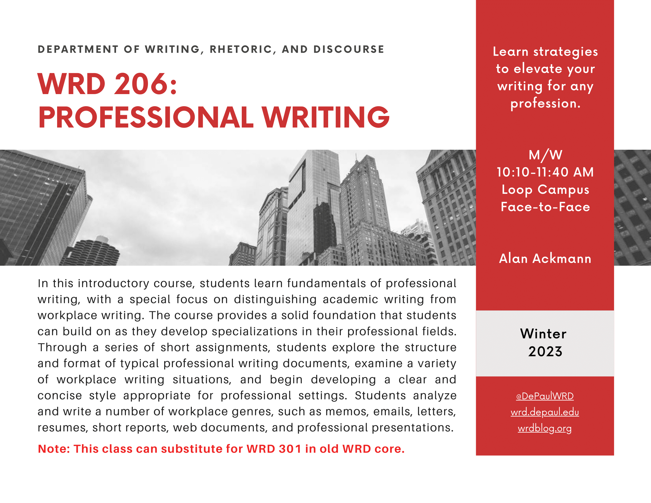 WRD 206: PROFESSIONAL WRITING